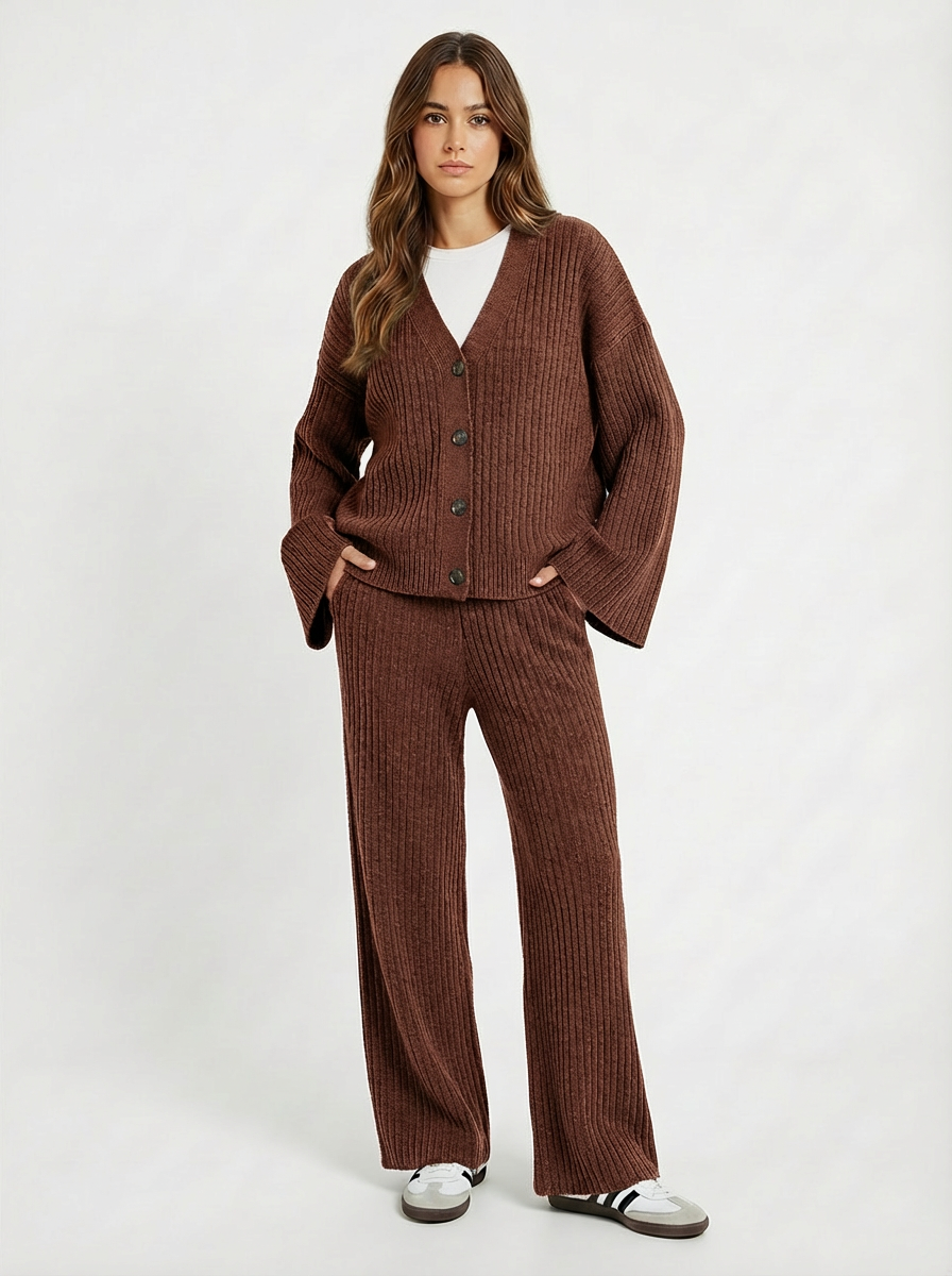 Hamsa Burgundy Ribbed set